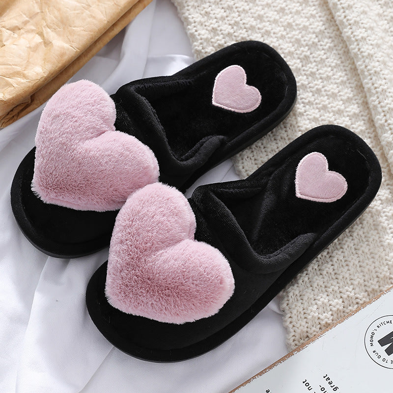 Cute Love Fluffy Home Slippers