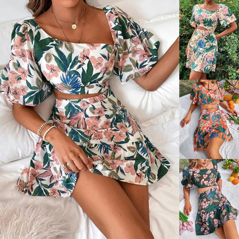 Short Sleeve Multi Color Floral Dress