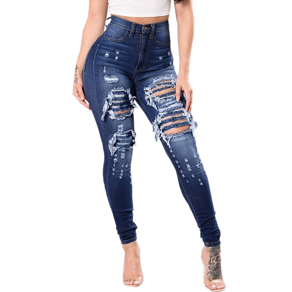 Ripped Denim Jeans Pants