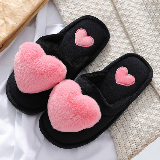 Cute Love Fluffy Home Slippers