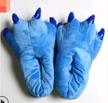 Soft Warm Dinosaur Paw Funny Slippers for Men Women Kids