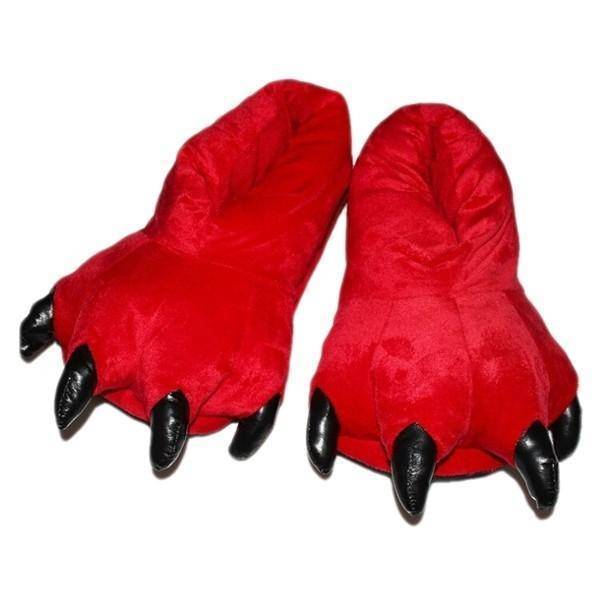 Soft Warm Dinosaur Paw Funny Slippers for Men Women Kids