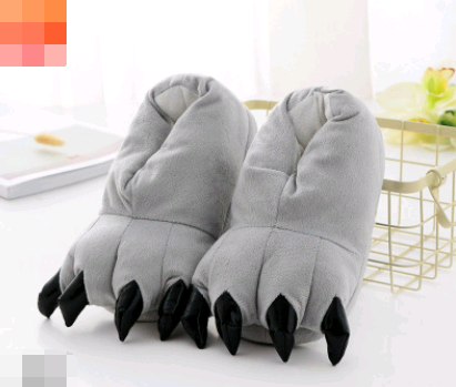 Soft Warm Dinosaur Paw Funny Slippers for Men Women Kids