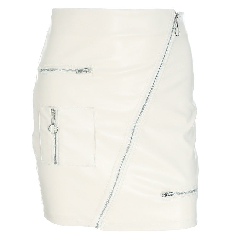 Half-Length A-Line Short Zipper Skirt