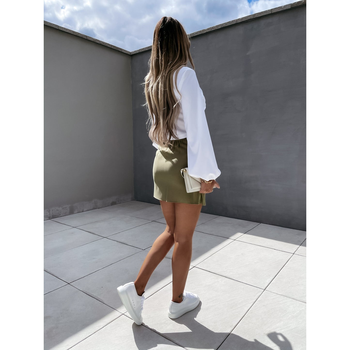 Casual Lace-Up Skirt Style Short Skirt