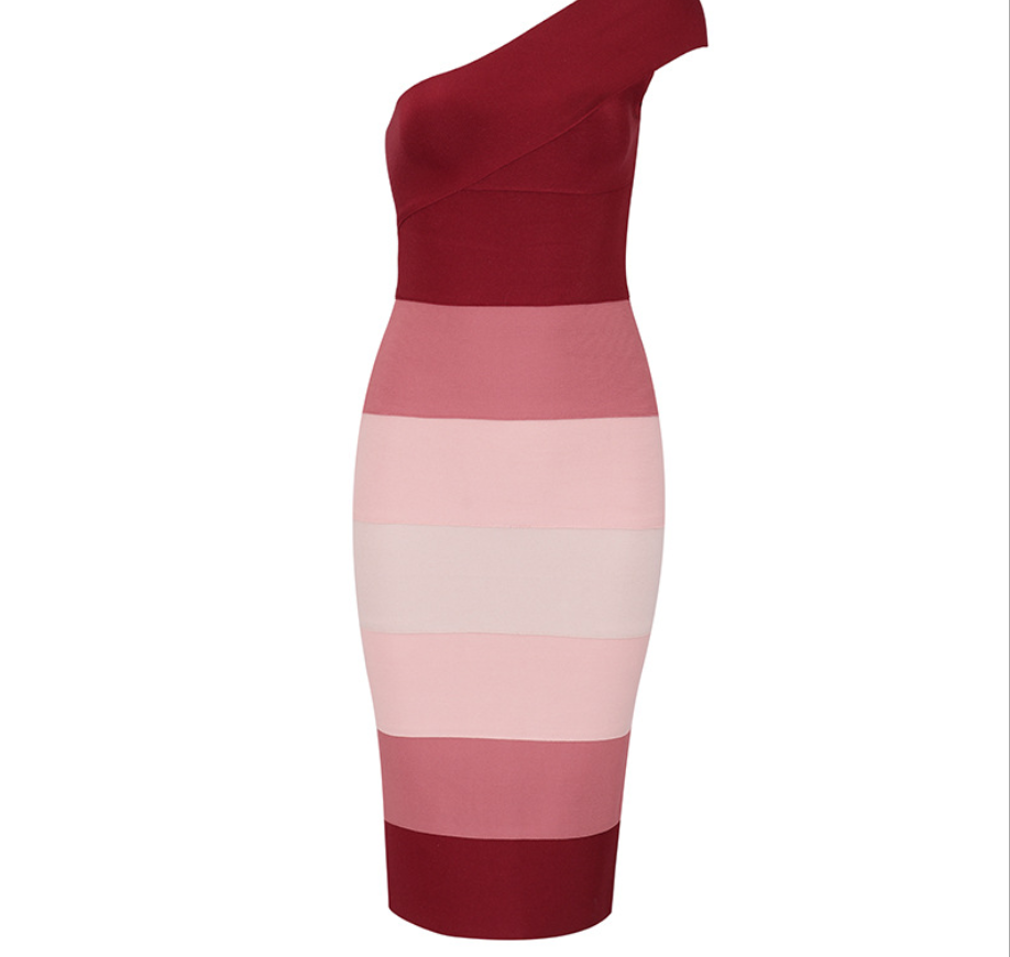 Multi Color Stripe Party Dress