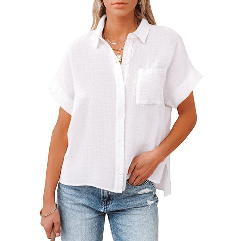 Summer New Cotton Linen Short Sleeve Casual Shirts