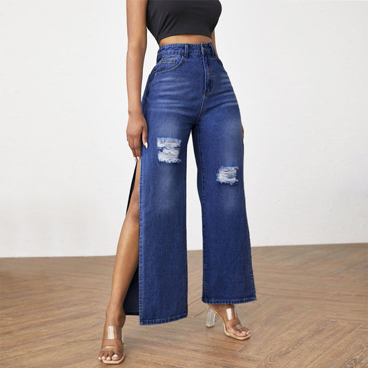 European And American Ripped Women's Jeans