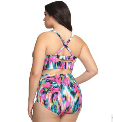 Multi-Colored High Waist Retro Swimsuit Bikini
