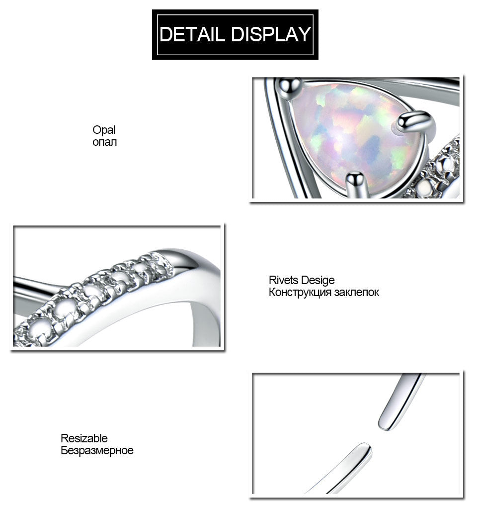 White gemstone adjustment ring