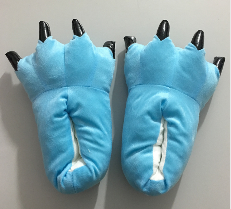 Soft Warm Dinosaur Paw Funny Slippers for Men Women Kids