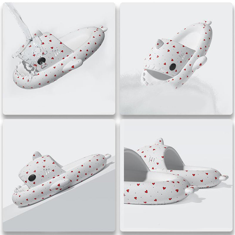 Lovers Shark Heart Print Slippers  Women/Men