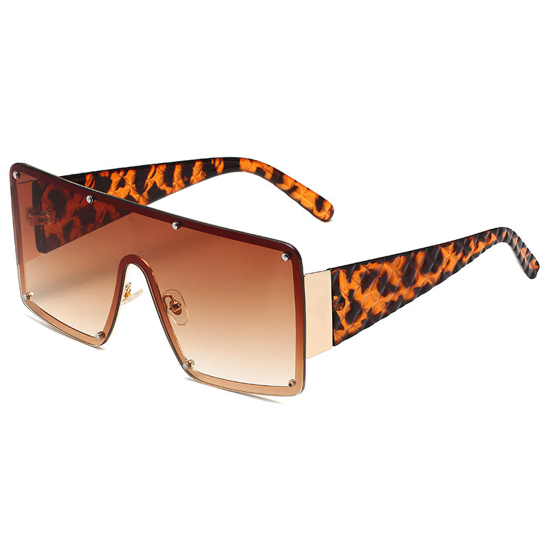 Square Large Frame One Piece Sunglasses