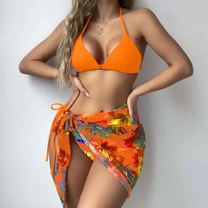 Multi-Colored Three-Piece Swimsuit