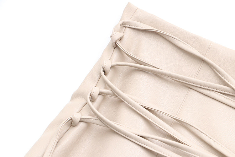 Women's High Waist Bag Hip Skirt With Slit Straps