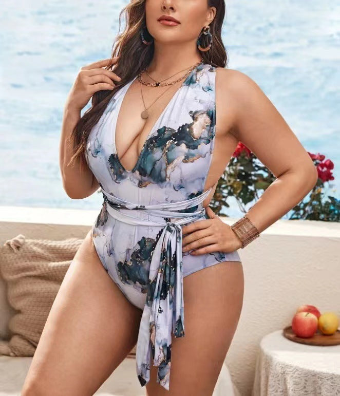 Floral Printed One-piece Women's Bikini