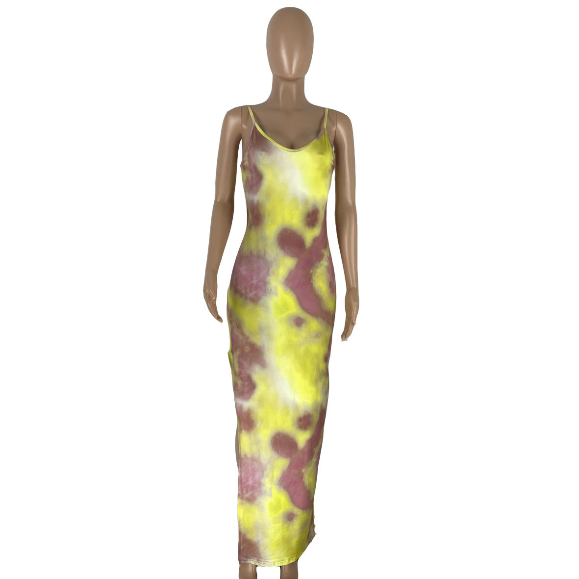 Multi Color Fashion Tie Dye Print Tank Top Dress