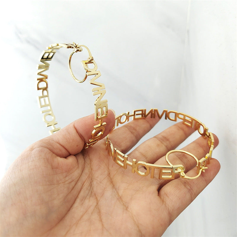 Creative Letter Hoop Earrings