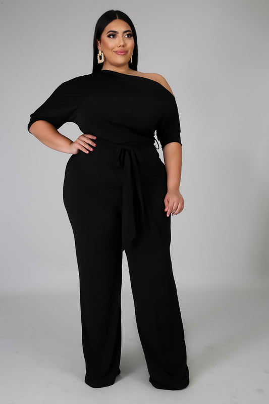 Solid One Color High Waist Jumpsuit