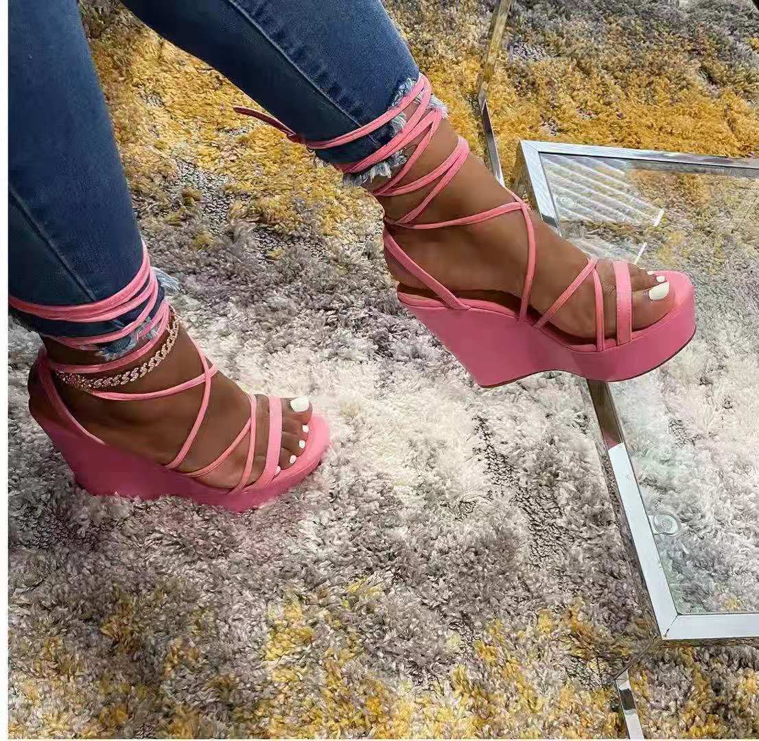 Fashion Super High Heel  Toe Wedge Sandals