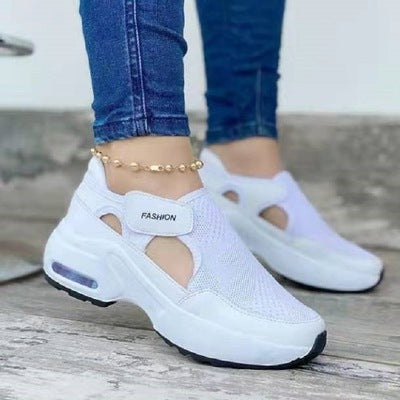 Thick Bottom Wedge Heel Velcro Casual Shoes Breathable Sneakers