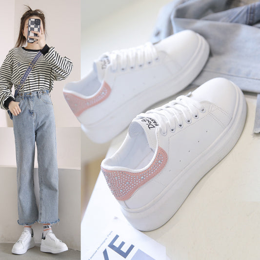 Women's Autumn New Thick-soled White Sneakers