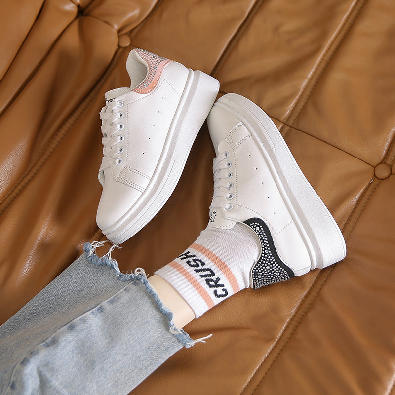 Women's Autumn New Thick-soled White Sneakers