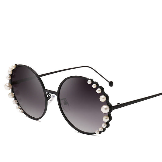 Round Pearl Frame Sunglasses