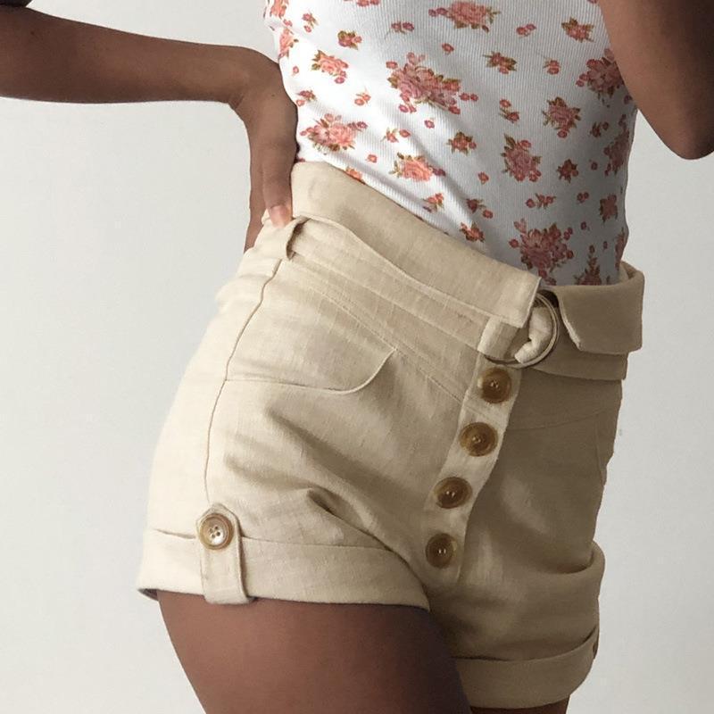 Fashion Slim Bag Hip Belt Button Shorts