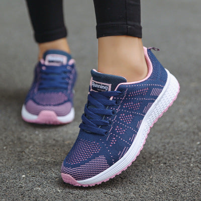 Casual Breathable Walking Mesh Flat Shoes Woman Sneakers