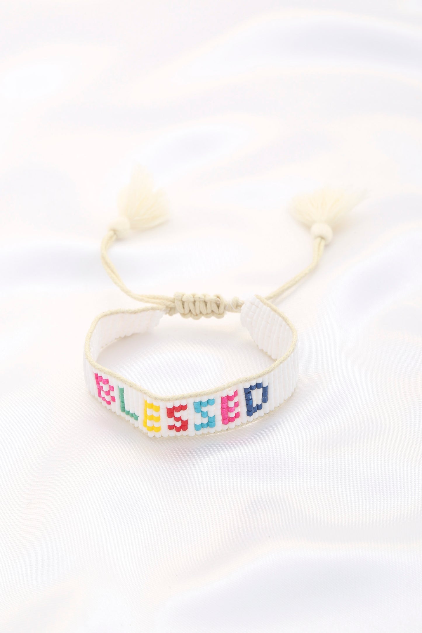 Blessed Bead Pull Tie Bracelet