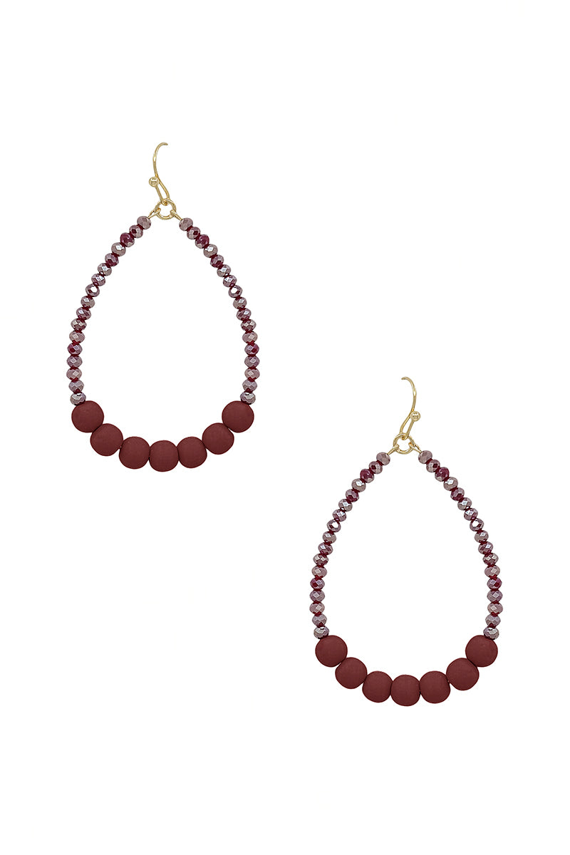 Clay Ball Accent Beads Teardrop Earring