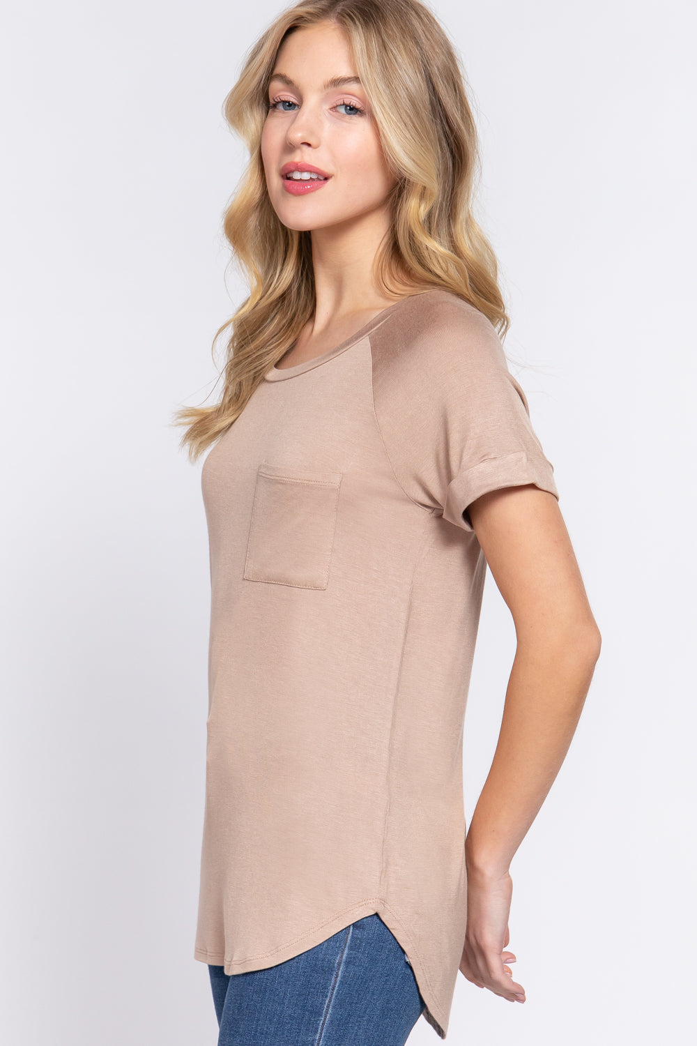 Short Raglan Slv Rayon Jersey Top