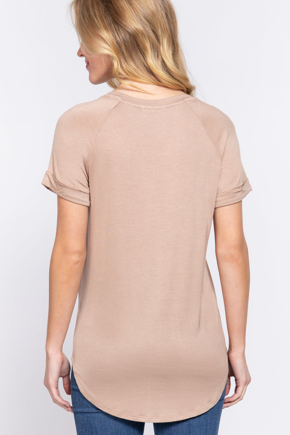 Short Raglan Slv Rayon Jersey Top