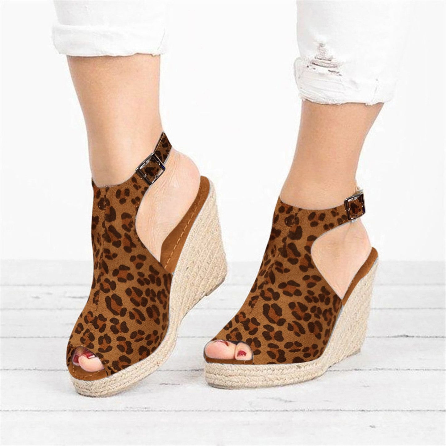 Women's Wedge High Heel Fish Mouth Roman Sandals