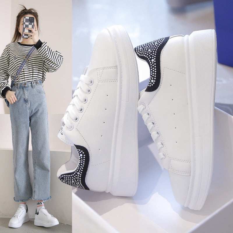 Women's Autumn New Thick-soled White Sneakers